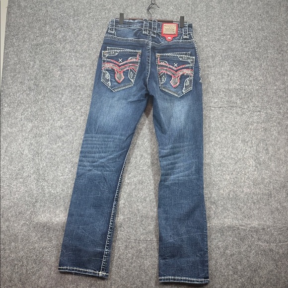 Rock In LA Women’s Blue Denim Jeans with Embroidered Pockets 30/32 - Picture 9 of 16